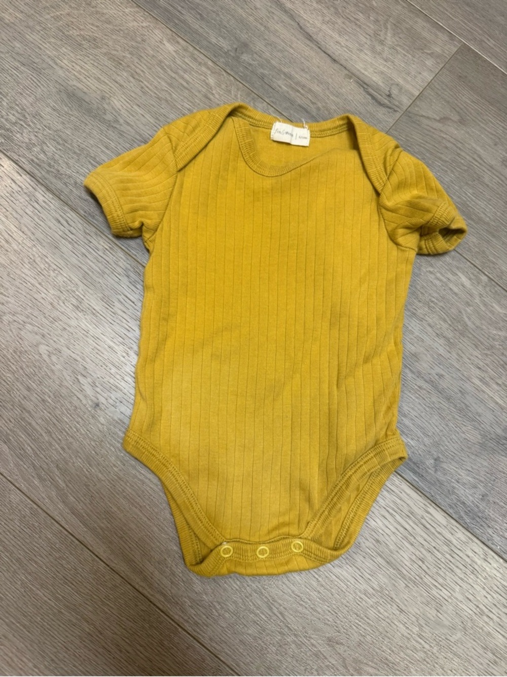 Mustard Ribbed Baby One-Piece Bodysuit